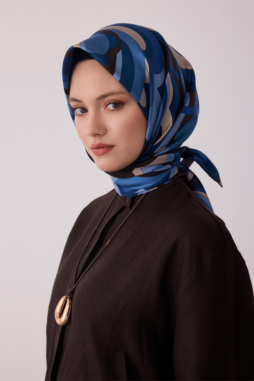 Belli Saf İpek Twill Eşarp 26k4414 Acı Kahve
