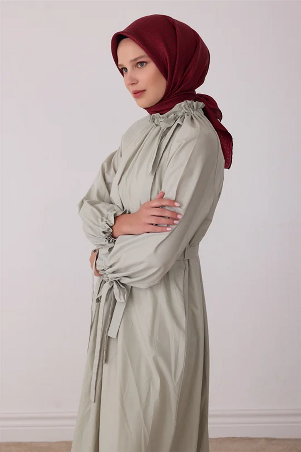 Belli Saf İpek Twill Eşarp 26k4418 Bordo