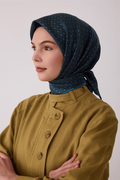 Belli Saf İpek Twill Eşarp 26k4418 İndigo