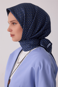 Belli Saf İpek Twill Eşarp 26k4418 Lacivert