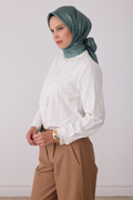 Belli Saf İpek Twill Eşarp 26k4418 Su Yeşili
