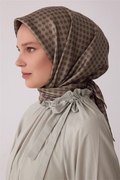 Belli Saf İpek Twill Eşarp 26k4418 Yağ Yeşili