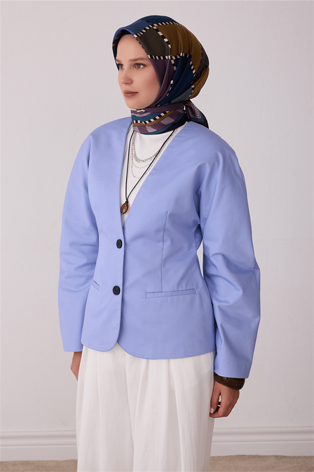 Belli Saf İpek Twill Eşarp 26k4419 Haki Yeşil