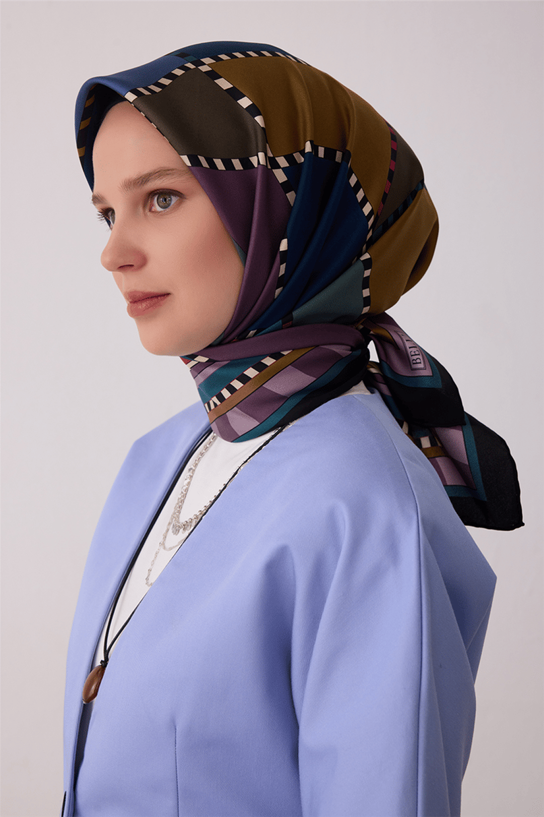 Belli Saf İpek Twill Eşarp 26k4419 Haki Yeşil