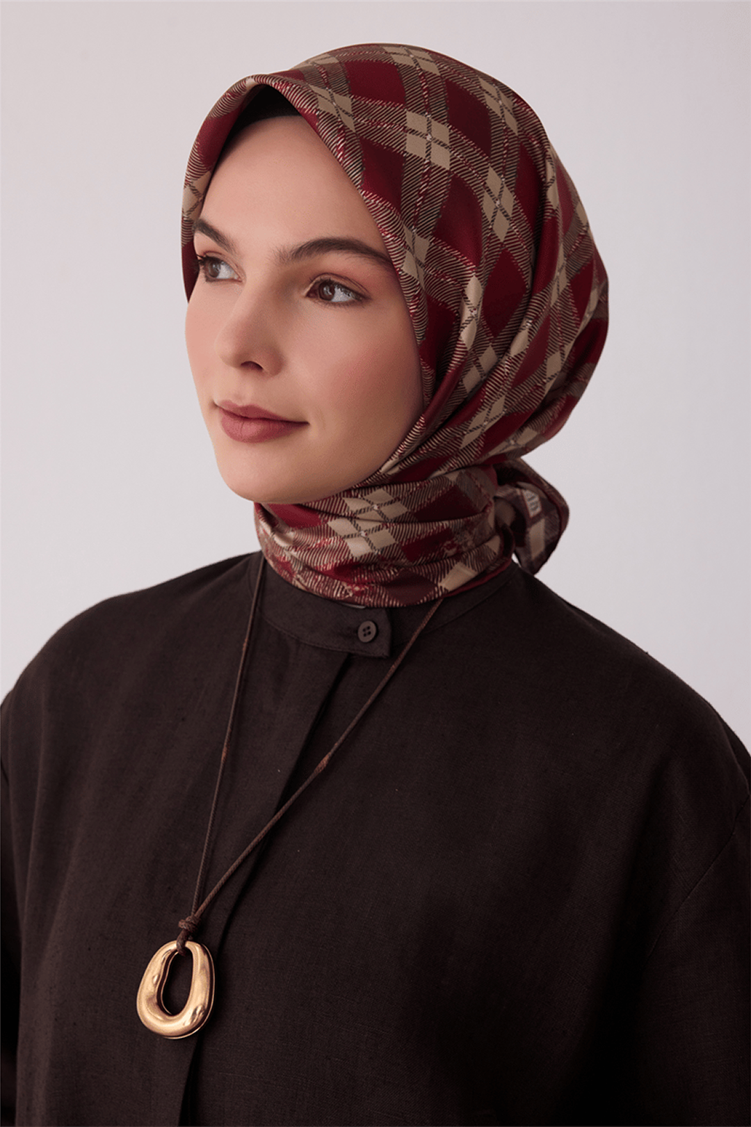 Belli Saf İpek Twill Eşarp 26k4421 Bordo