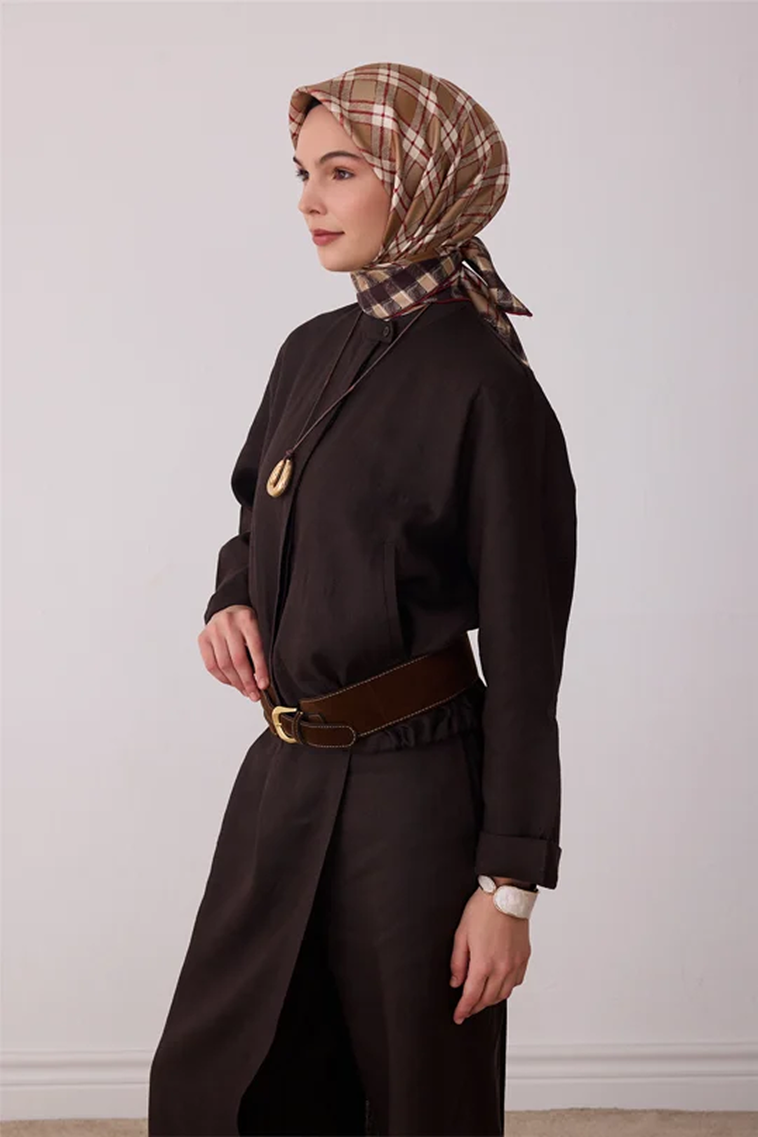 Belli Saf İpek Twill Eşarp 26k4421 Camel