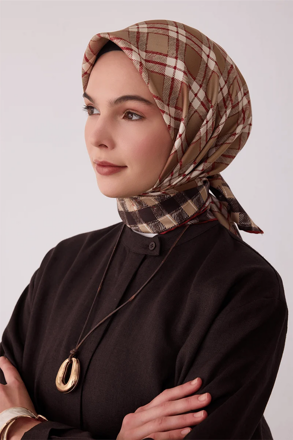 Belli Saf İpek Twill Eşarp 26k4421 Camel
