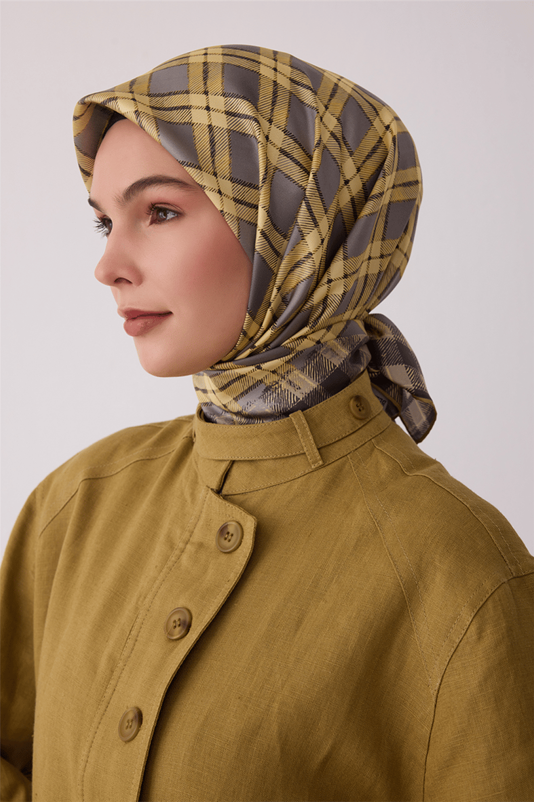 Belli Saf İpek Twill Eşarp 26k4421 Gri