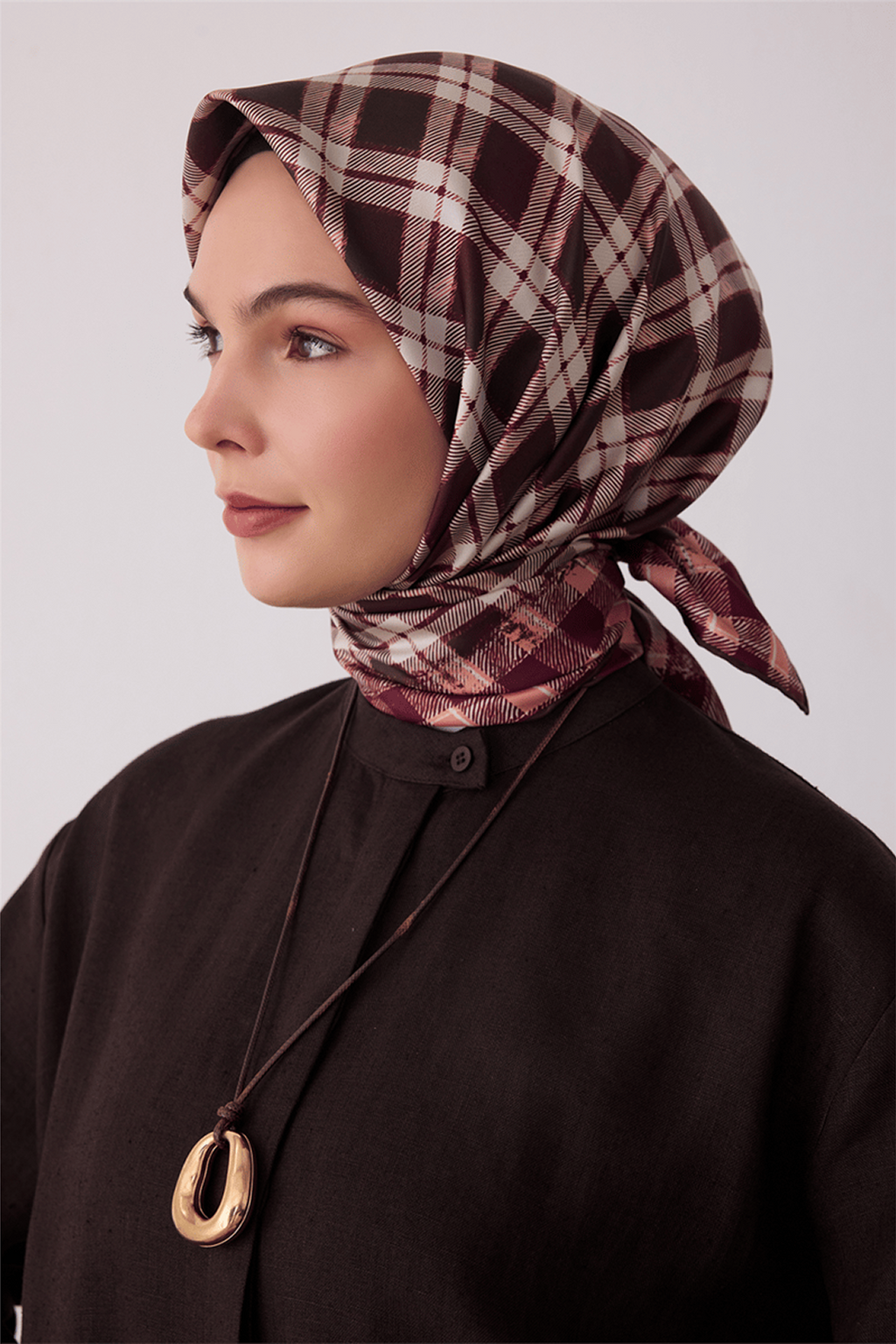 Belli Saf İpek Twill Eşarp 26k4421 Mürdüm