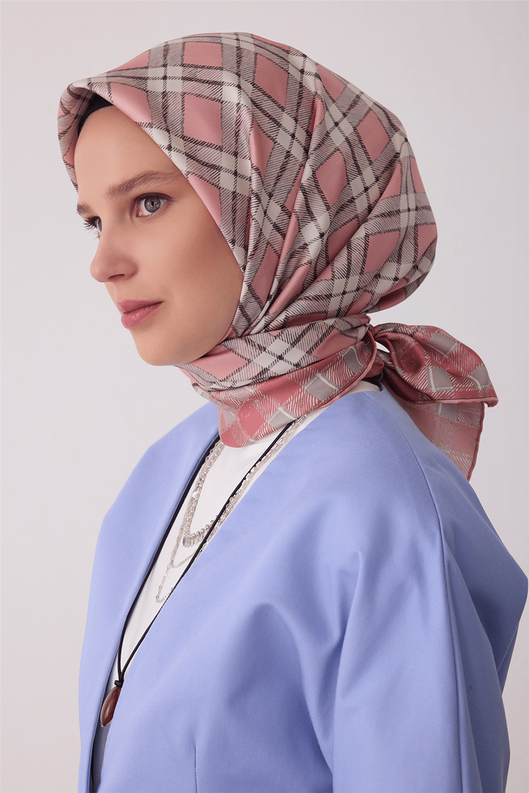 Belli Saf İpek Twill Eşarp 26k4421 Pembe