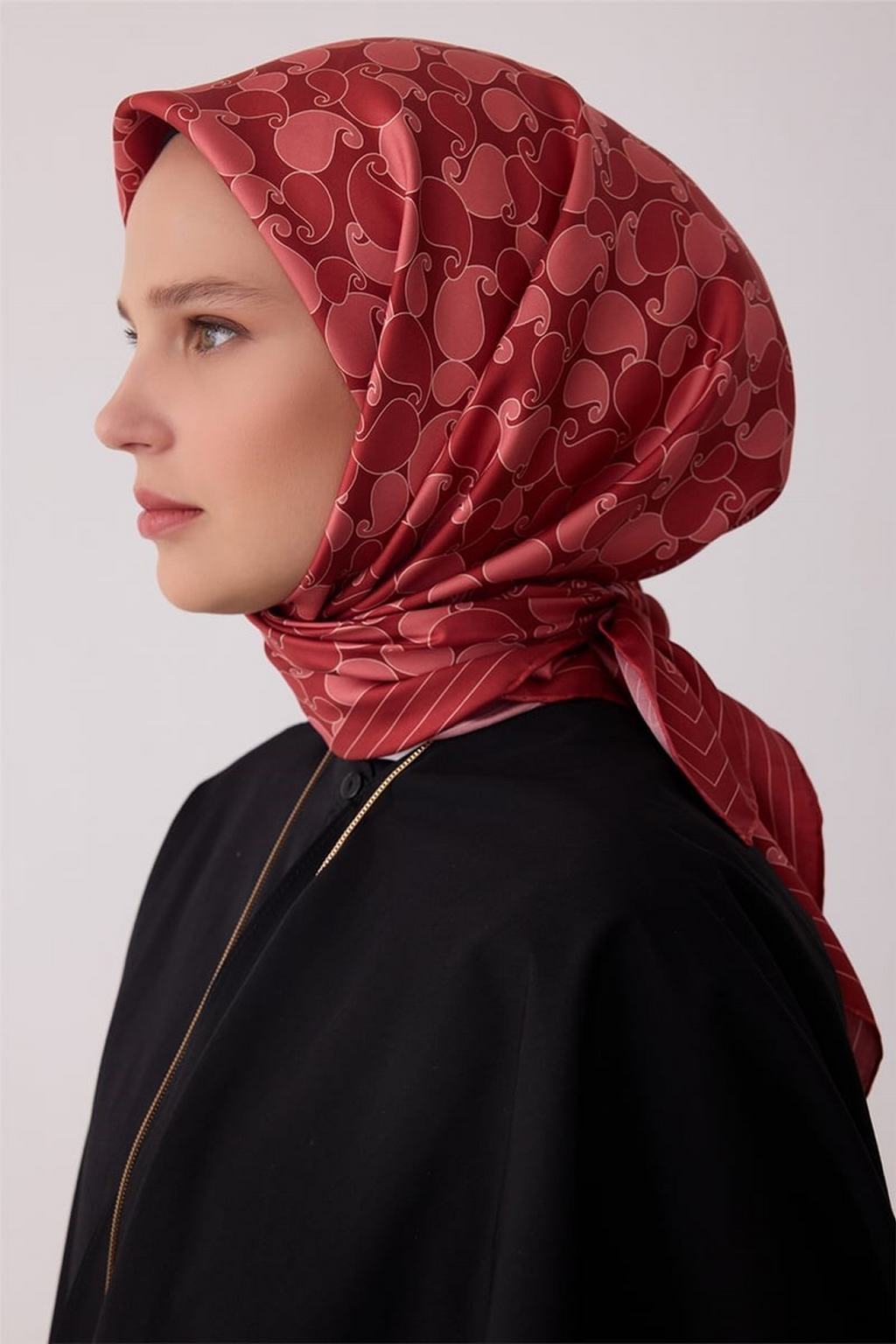 Belli Saf İpek Twill Eşarp 26k4422 Akik