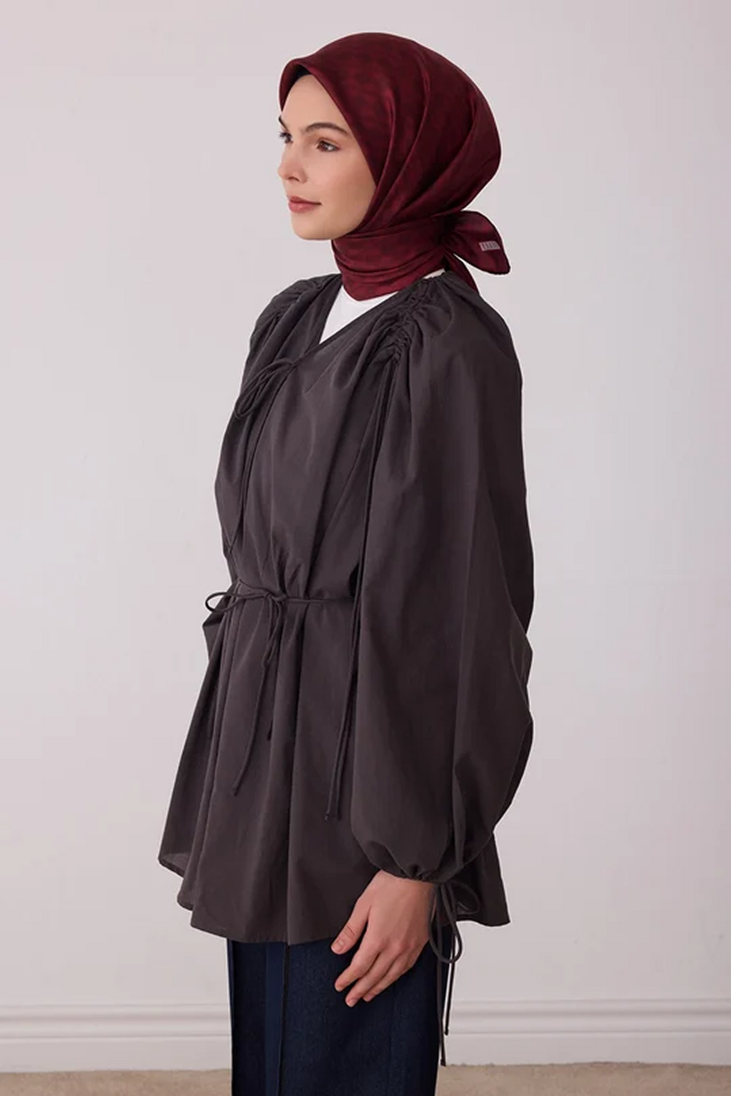 Belli Saf İpek Twill Eşarp 26k4425 Bordo
