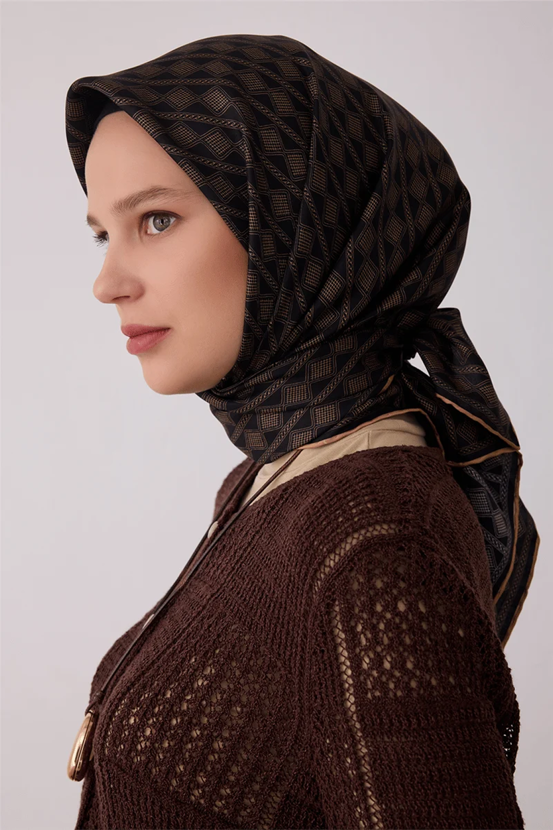 Belli Saf İpek Twill Eşarp 26k4425 Siyah
