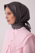 Belli Saf İpek Twill Eşarp 26k4428 Antrasit