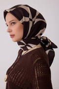 Belli Saf İpek Twill Eşarp 26k4429 Acı Kahve