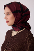 Belli Saf İpek Twill Eşarp 26k4429 Bordo