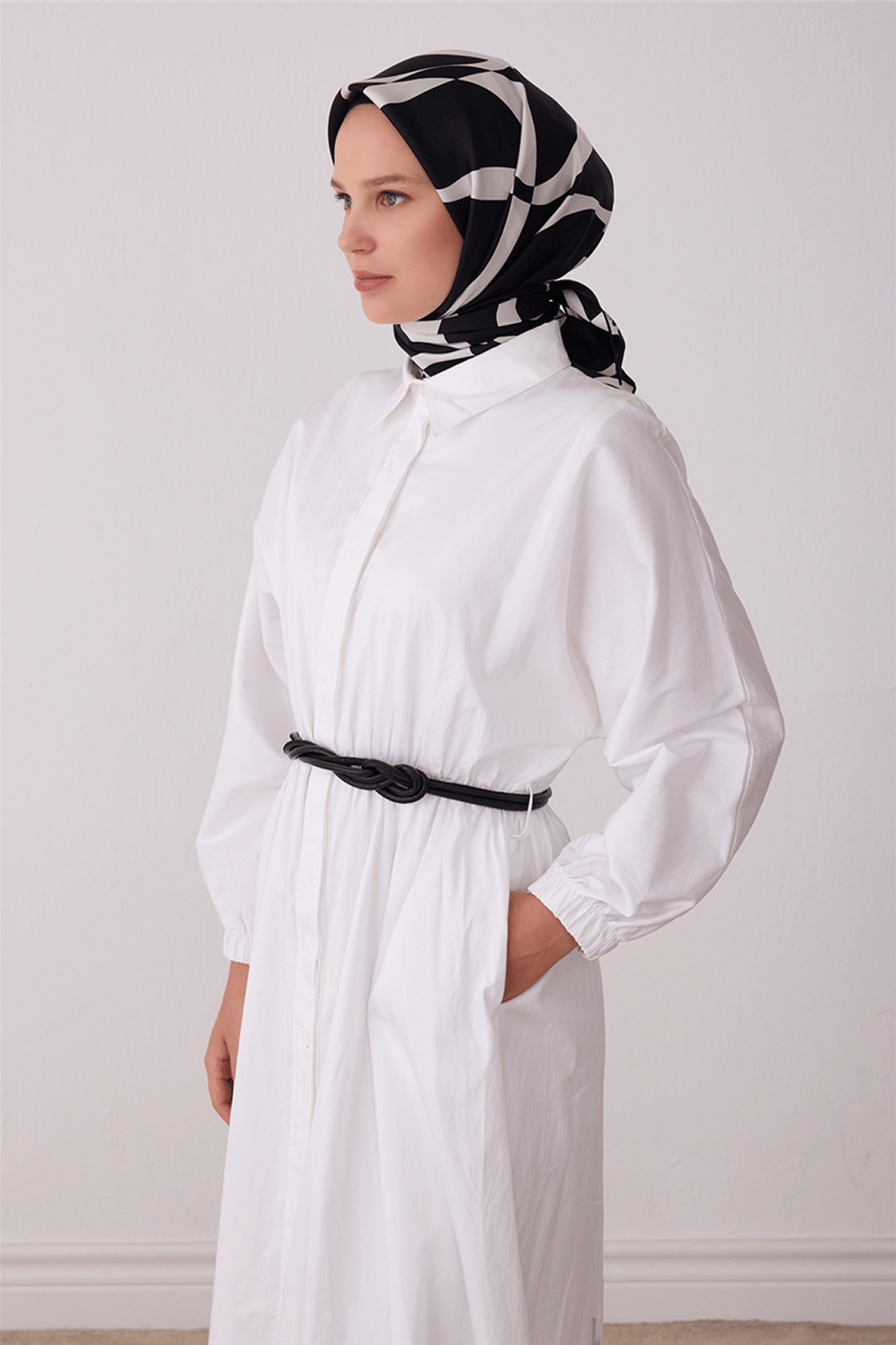 Belli Saf İpek Twill Eşarp 26k4429 Siyah