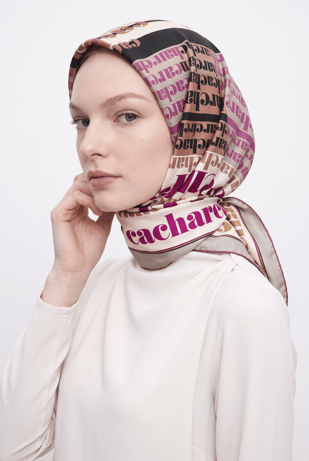 Cacharel 24kış İpek Eşarp-6 Gri
