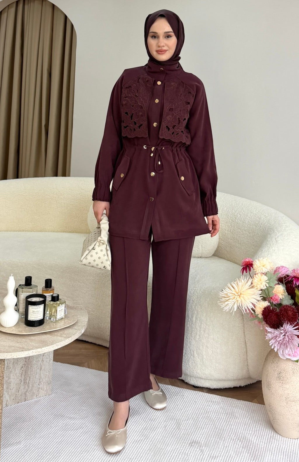 Casey Dantel Takım Bordo