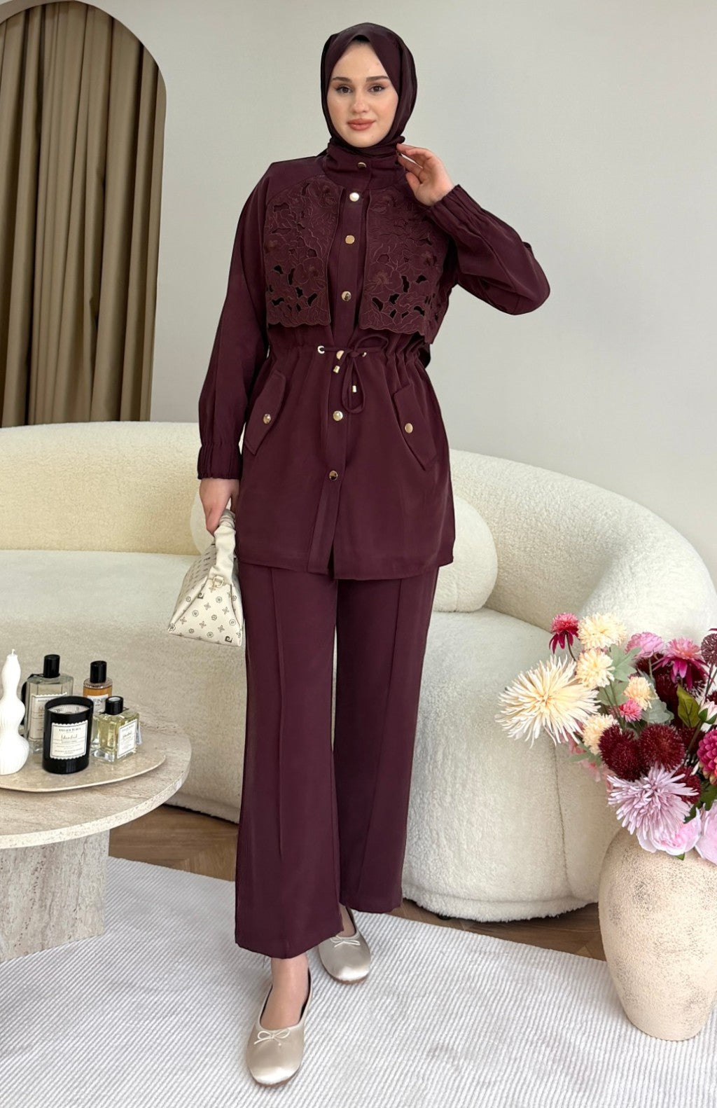 Casey Dantel Takım Bordo