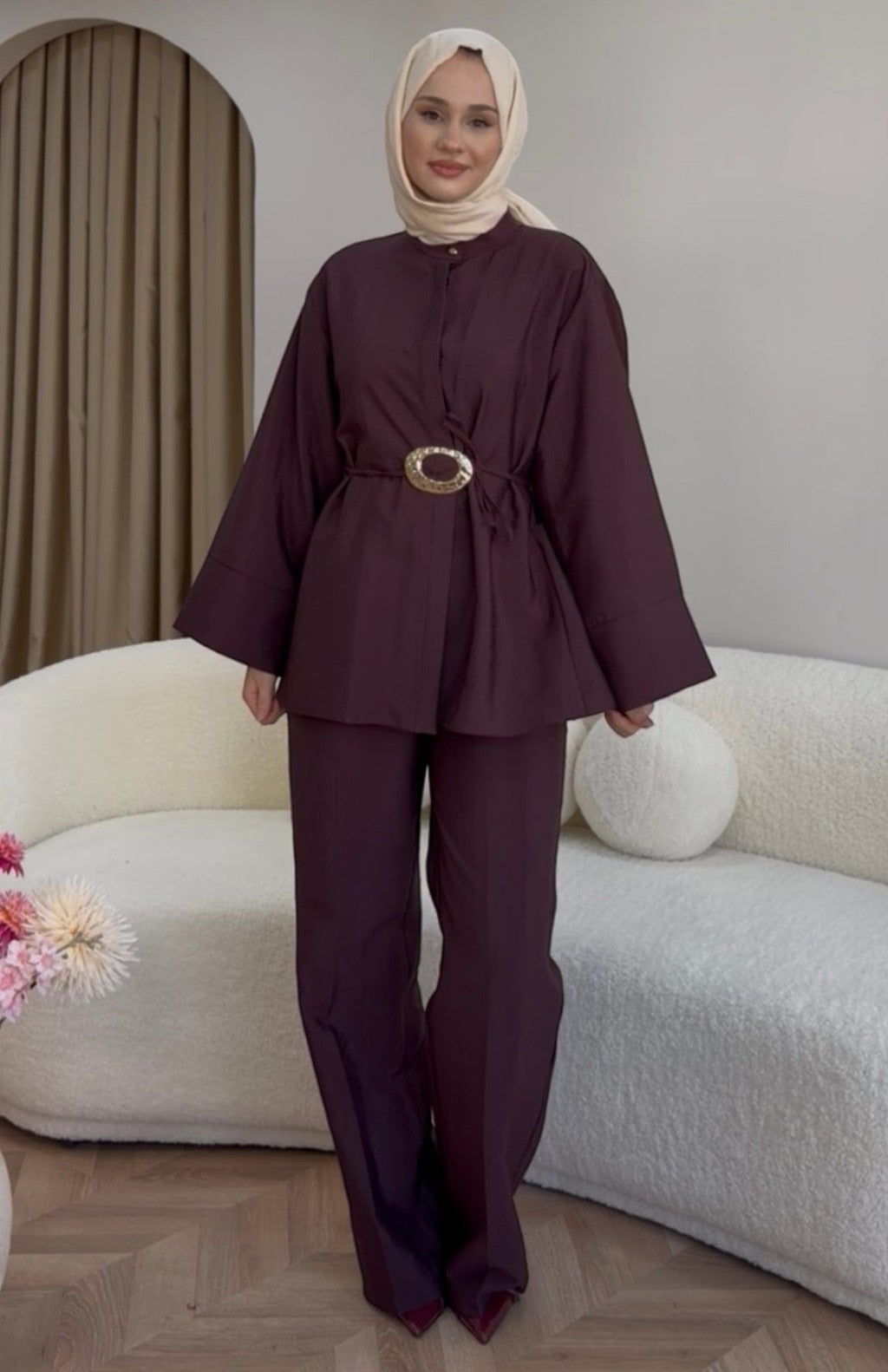 Dora Pantalonlu Takım Bordo