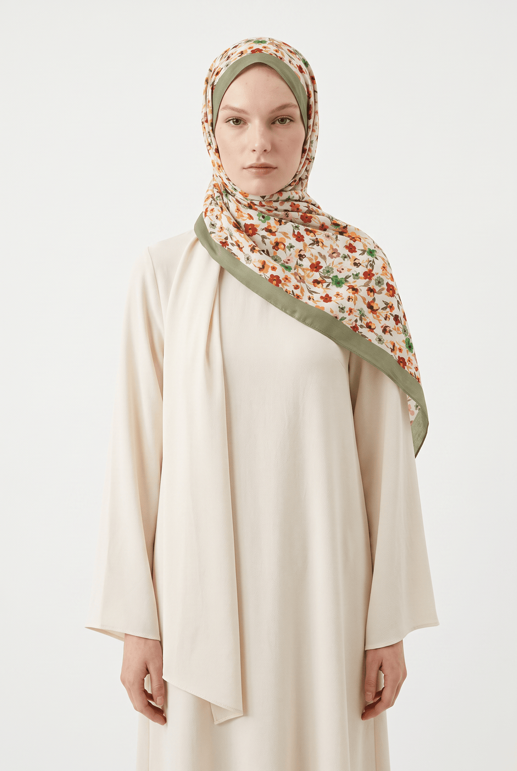 Emproyal 24 Winter Patterned Shawl-1 Light Khaki
