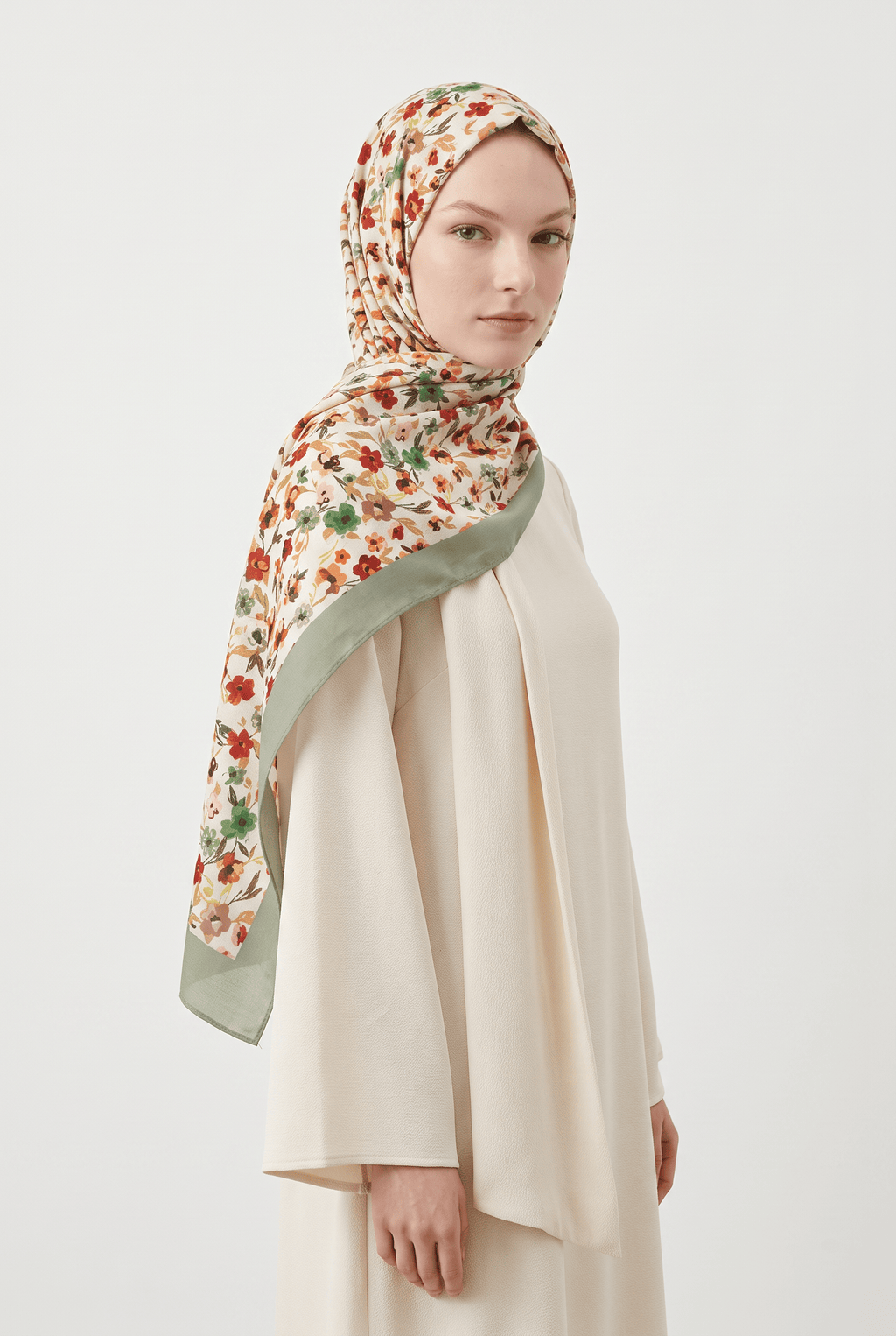 Emproyal 24 Winter Patterned Shawl-1 Light Khaki