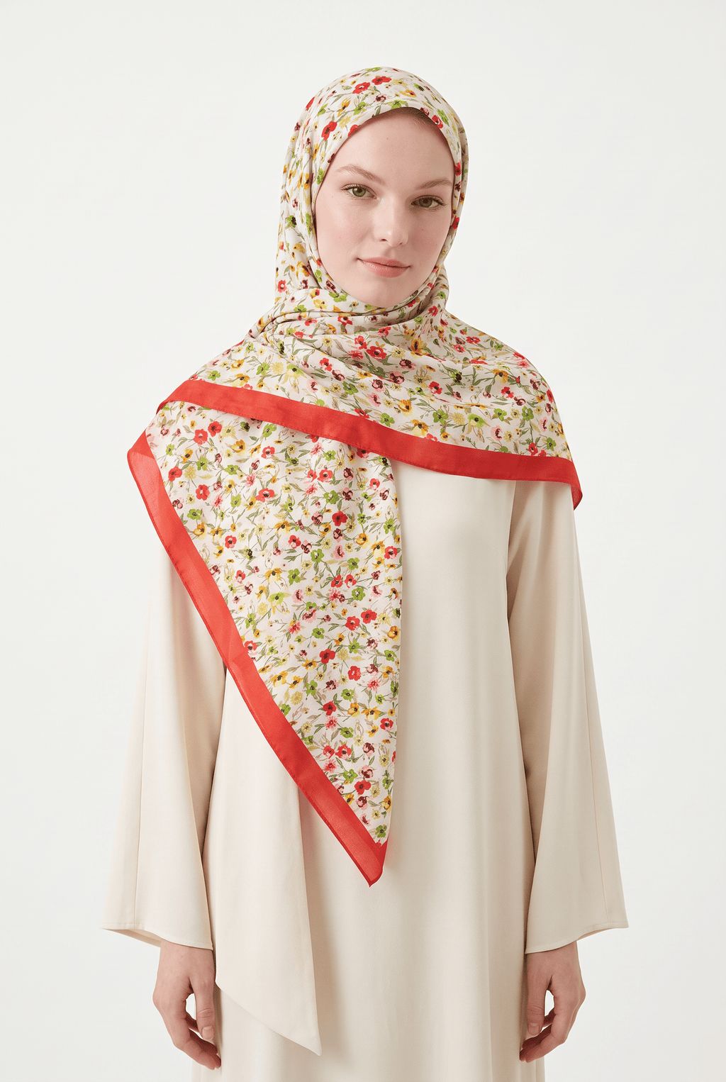 Emproyal 24 Kış  Desenli Şal-1 Mercan