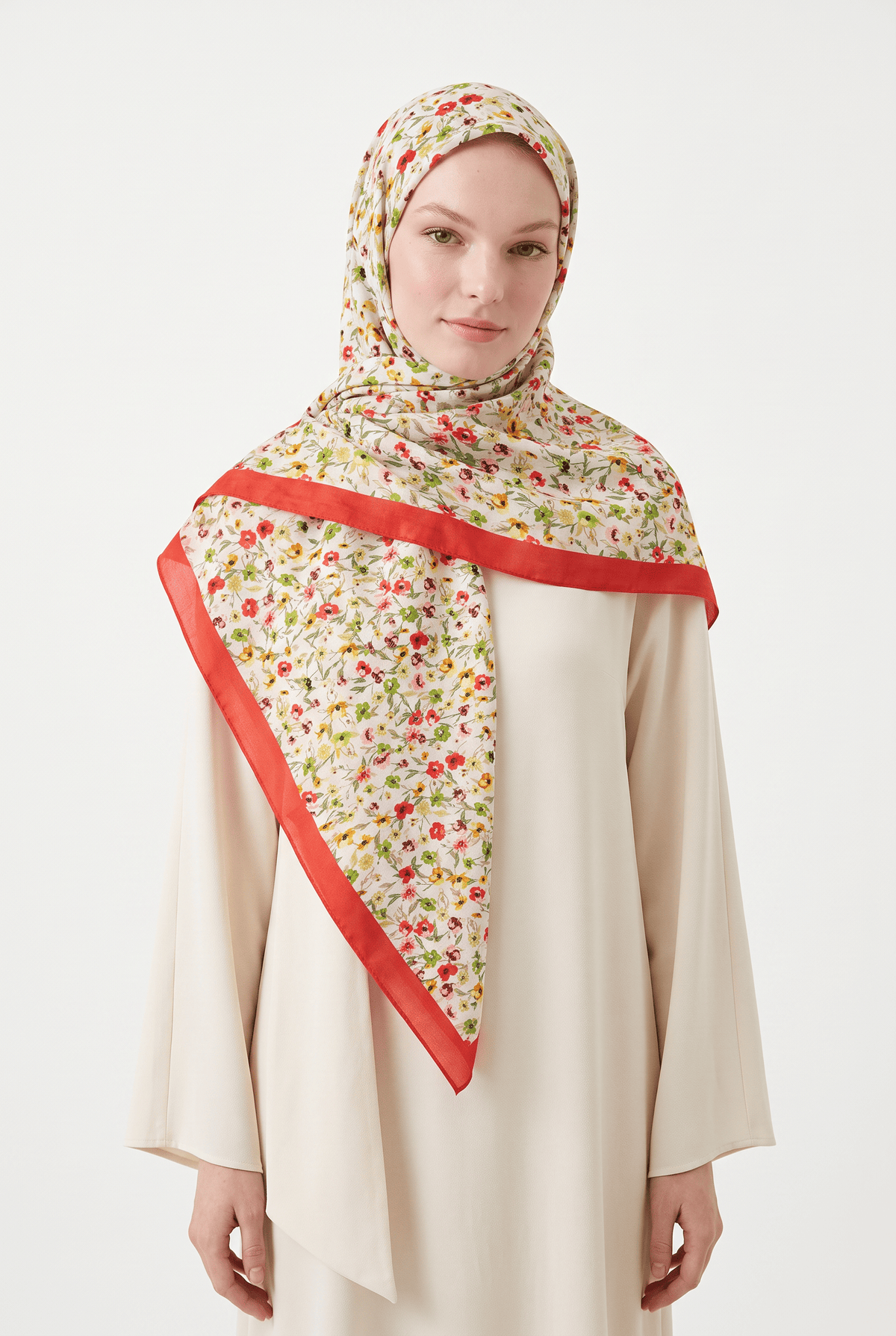 Emproyal 24 Kış  Desenli Şal-1 Mercan