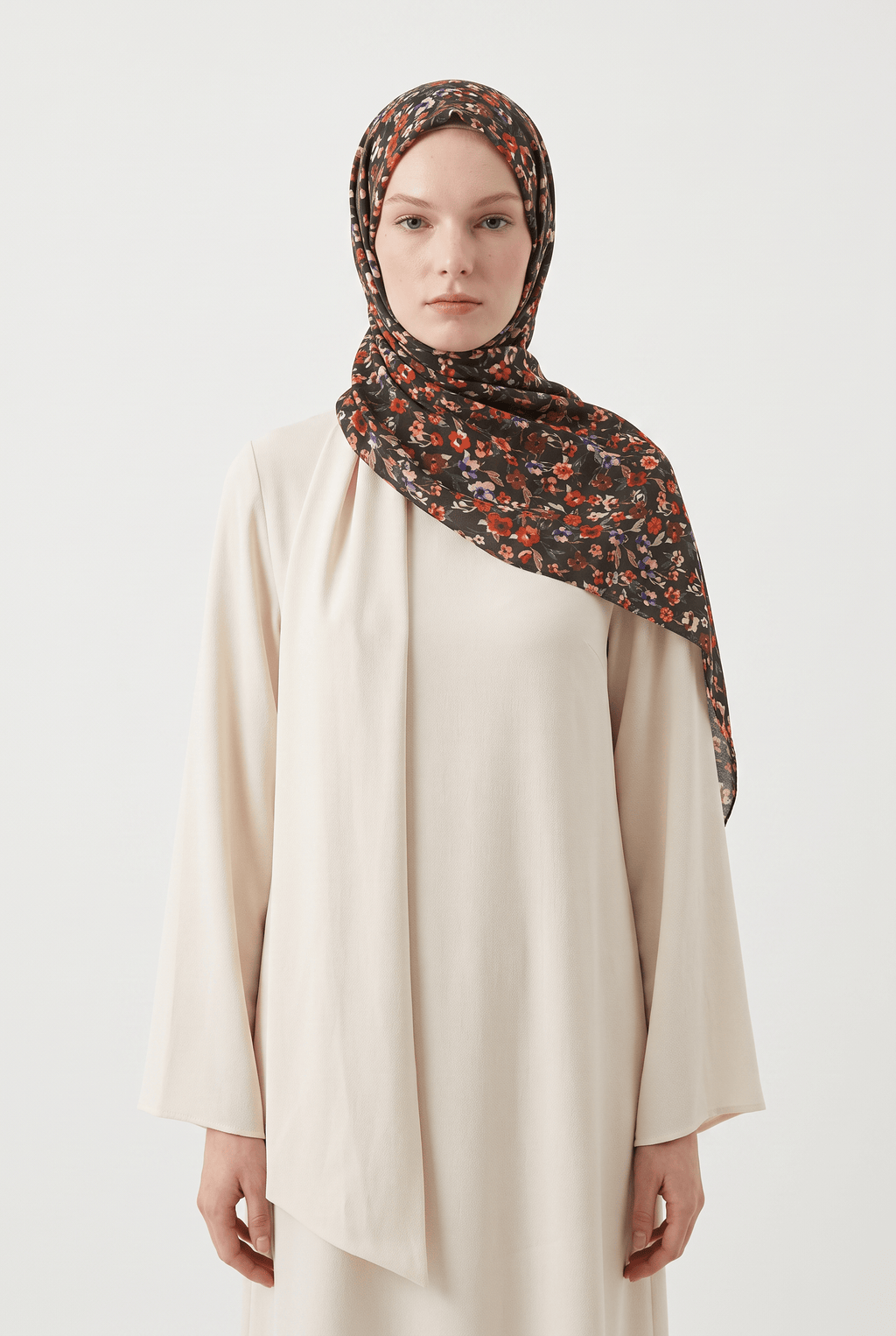 Emproyal 24 Kış  Desenli Şal-1 Tütün