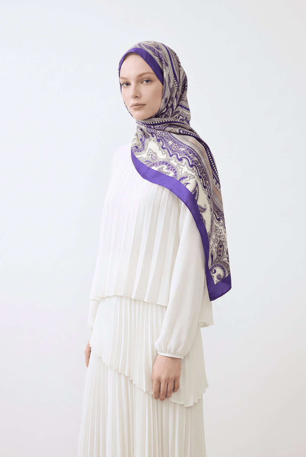 Emproyal 24 Winter Patterned Shawl - 11 Lavender