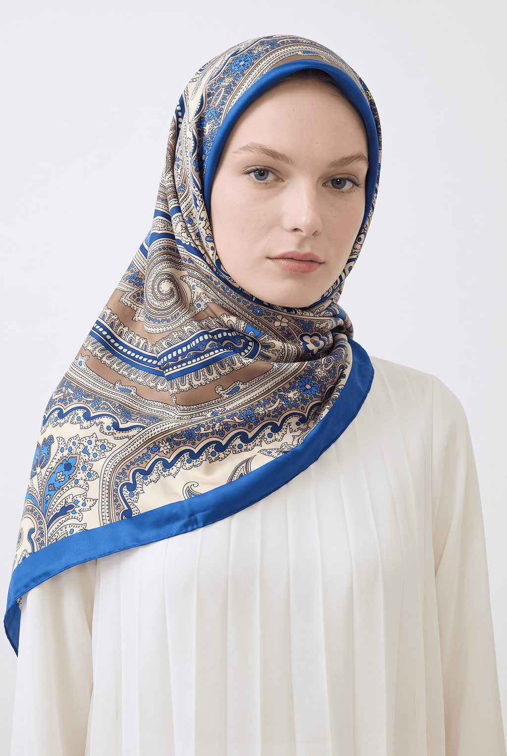 Emproyal 24 Winter Patterned Shawl-11 Blue