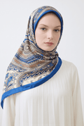 Emproyal 24 Winter Patterned Shawl-11 Blue