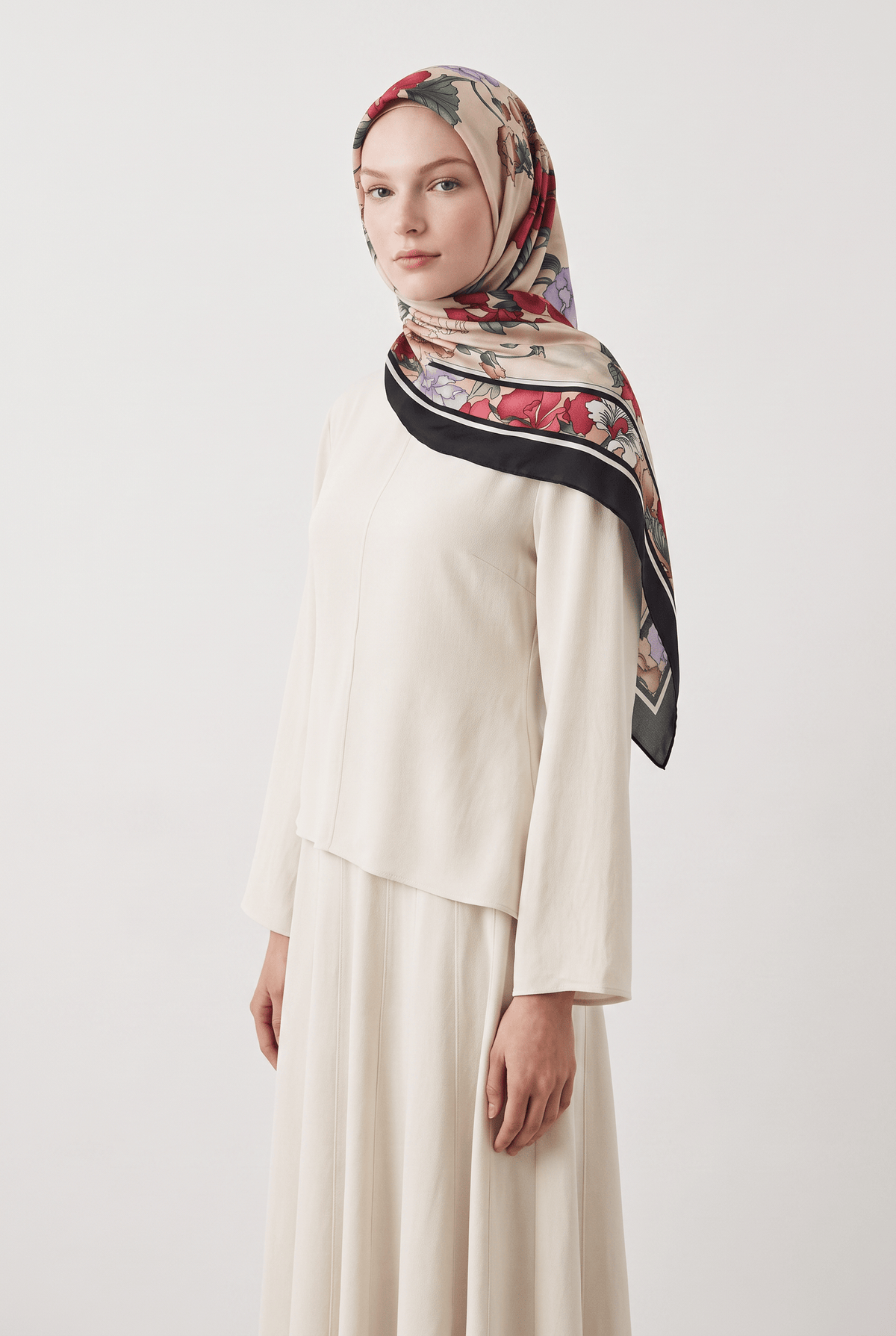 Emproyal 24 Kış  Desenli Şal-3 Ten Rengi