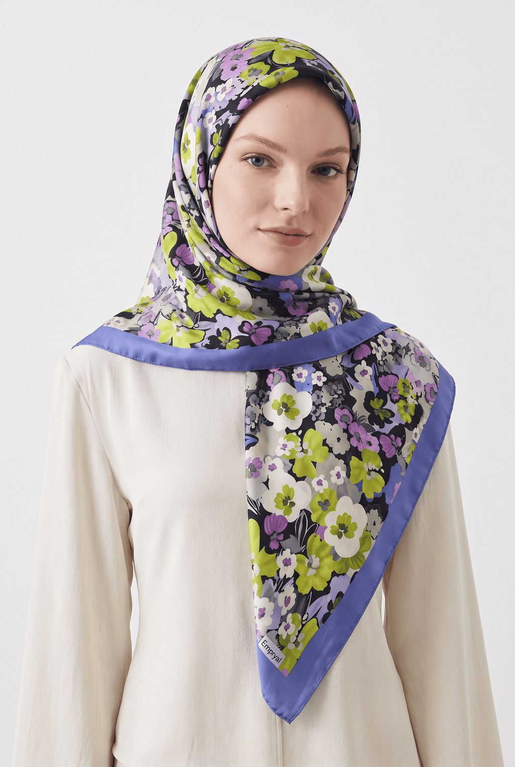 Emproyal 24 Kış  Desenli Şal-4 Eflatun