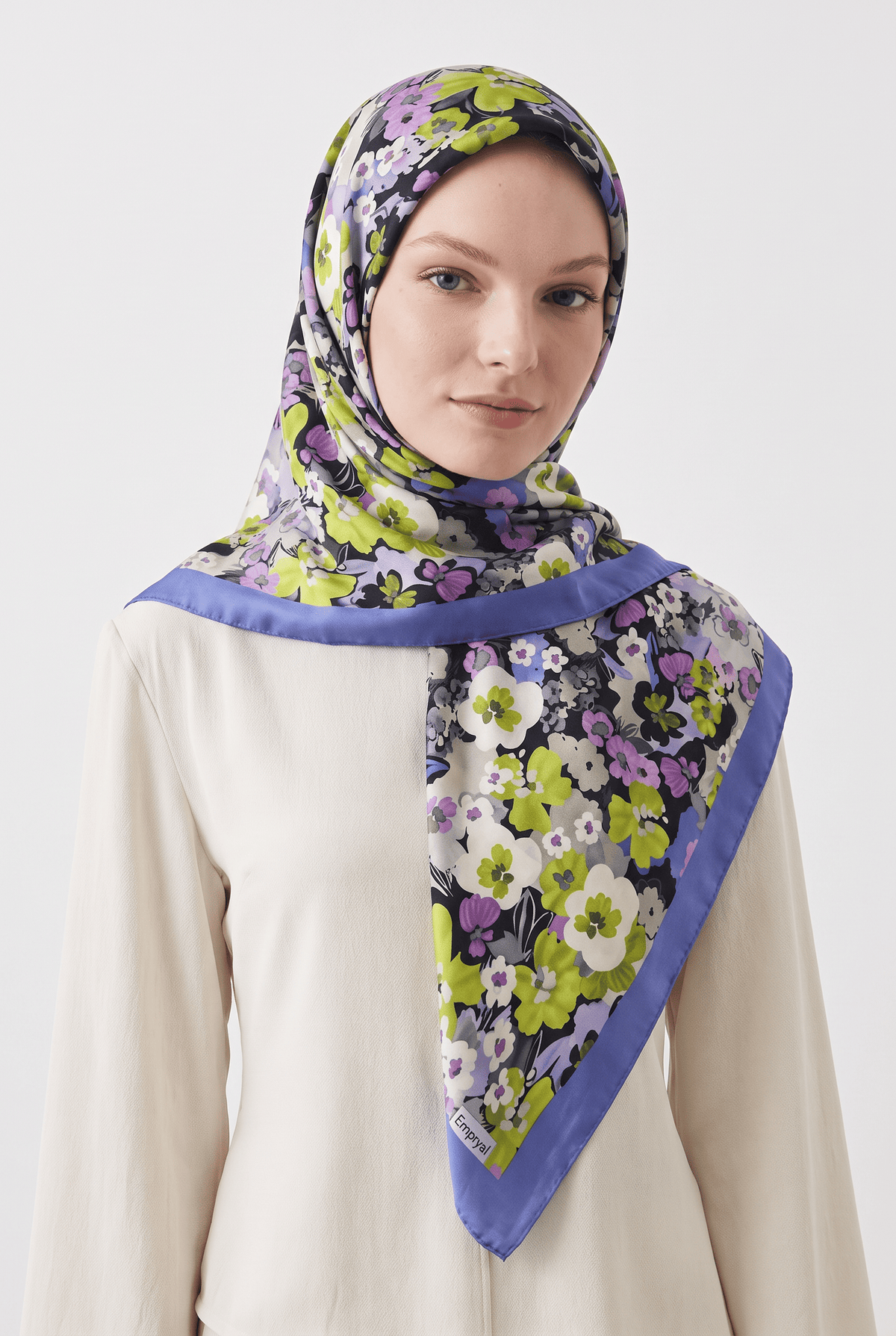 Emproyal 24 Kış  Desenli Şal-4 Eflatun