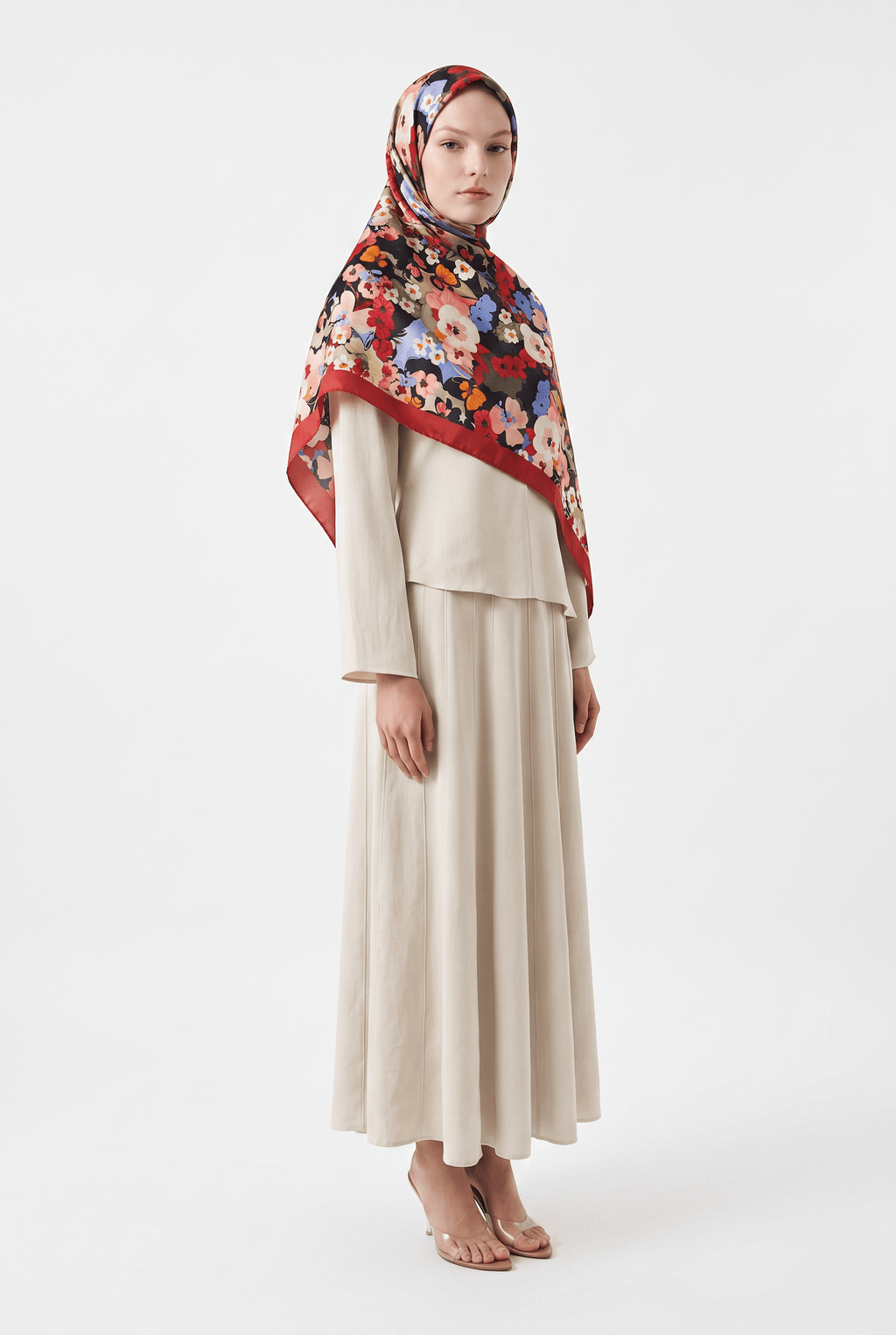 Emproyal 24 Winter Patterned Shawl - 4 Red