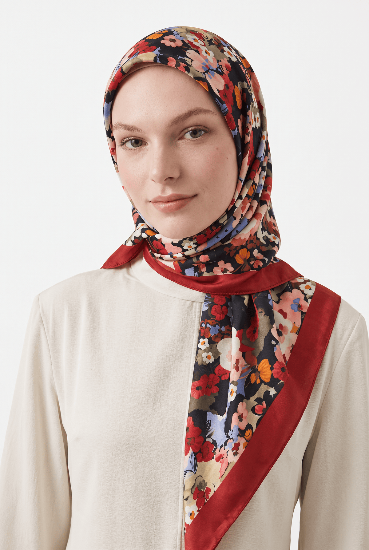 Emproyal 24 Winter Patterned Shawl - 4 Red
