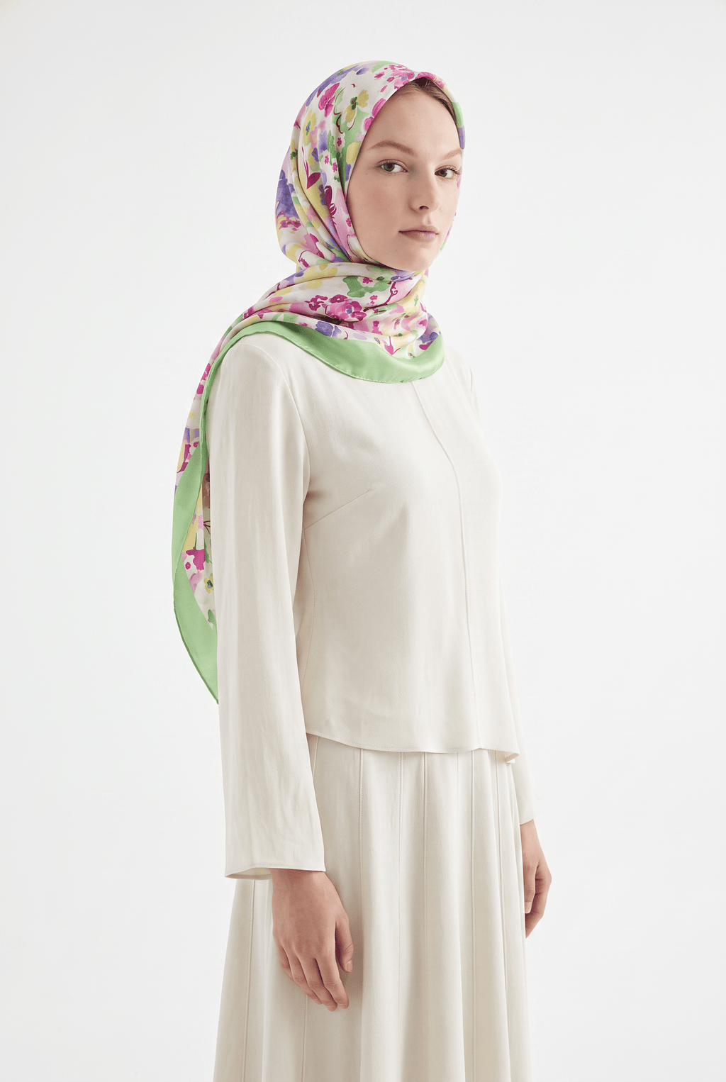 Emproyal 24 Kış  Desenli Şal-4 Yeşil