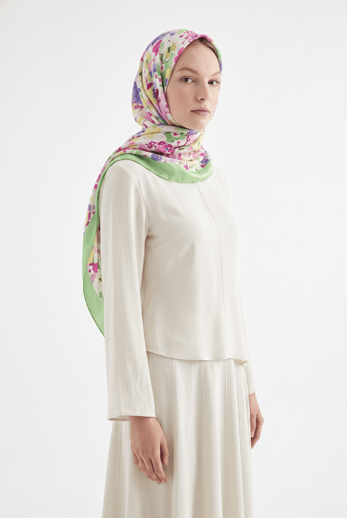 Emproyal 24 Kış  Desenli Şal-4 Yeşil