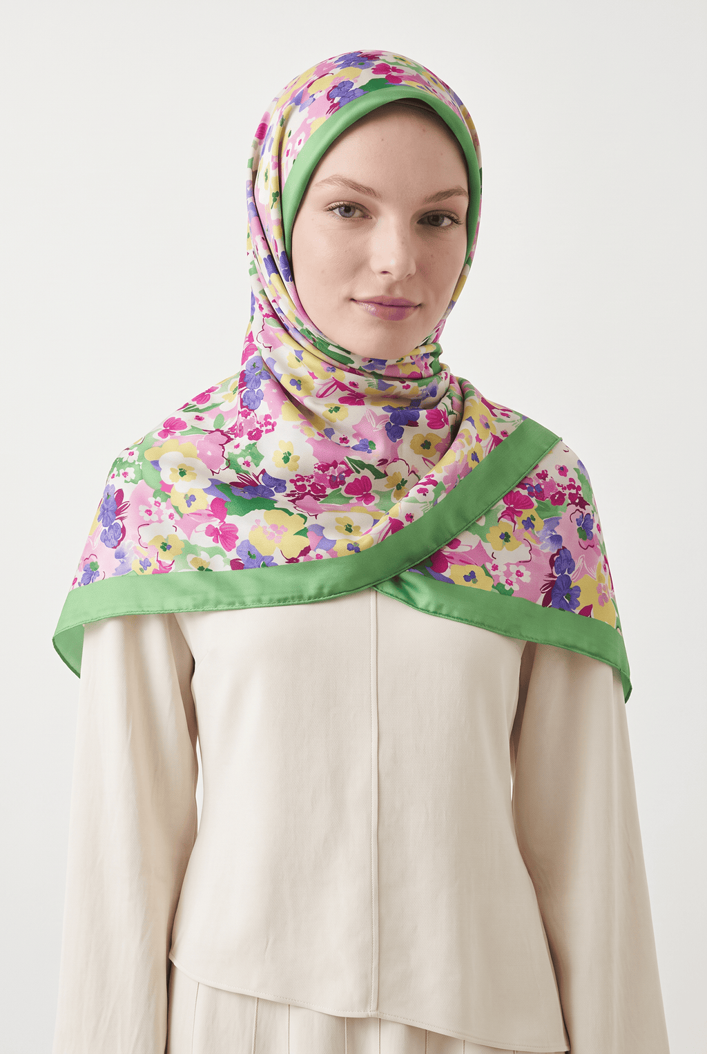 Emproyal 24 Kış  Desenli Şal-4 Yeşil