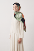 Emproyal 24 Kış  Desenli Şal-5 Fıstık Yeşili