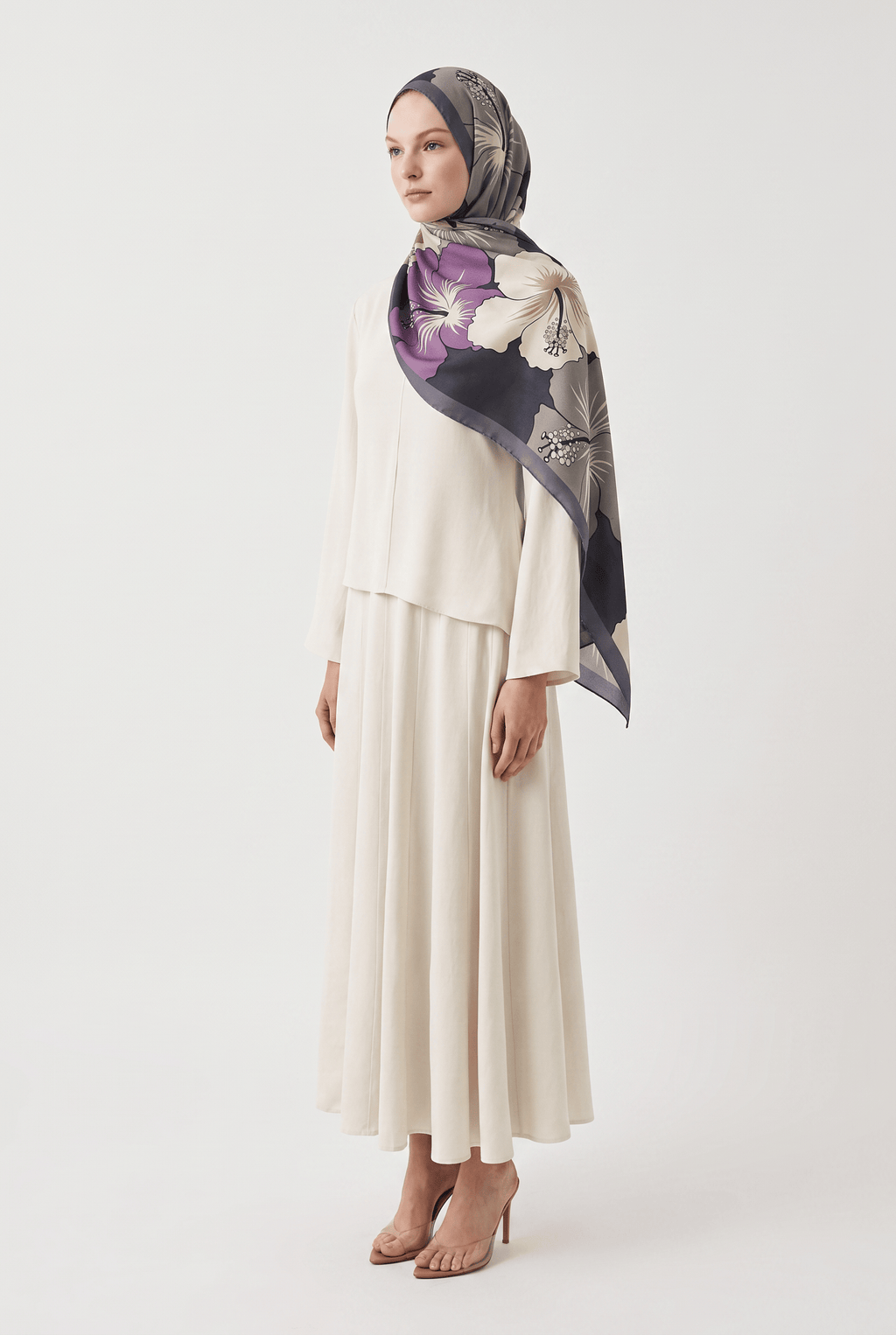 Emproyal 24 Winter Patterned Shawl - 5 Smoke