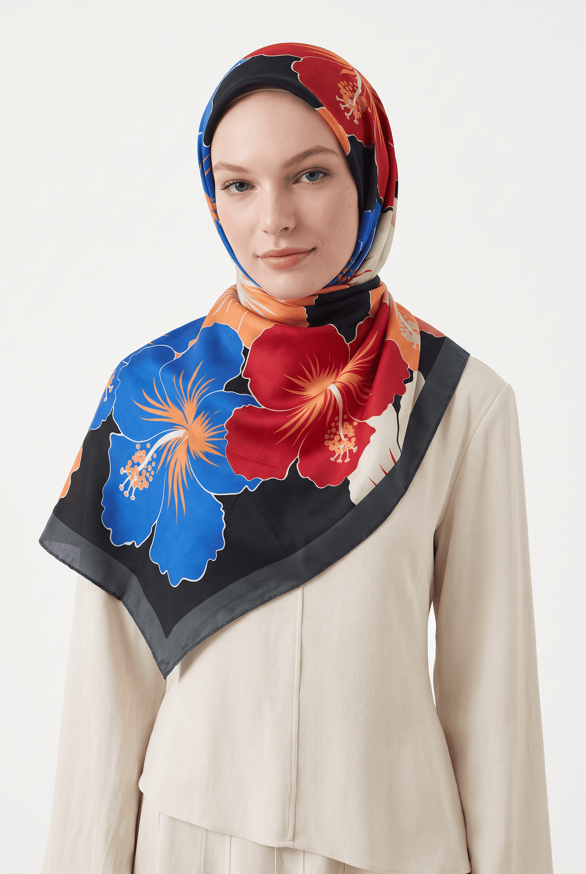 Emproyal 24 Kış  Desenli Şal-5 Kırmızı