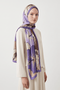 Emproyal 24 Kış  Desenli Şal-5 Mor