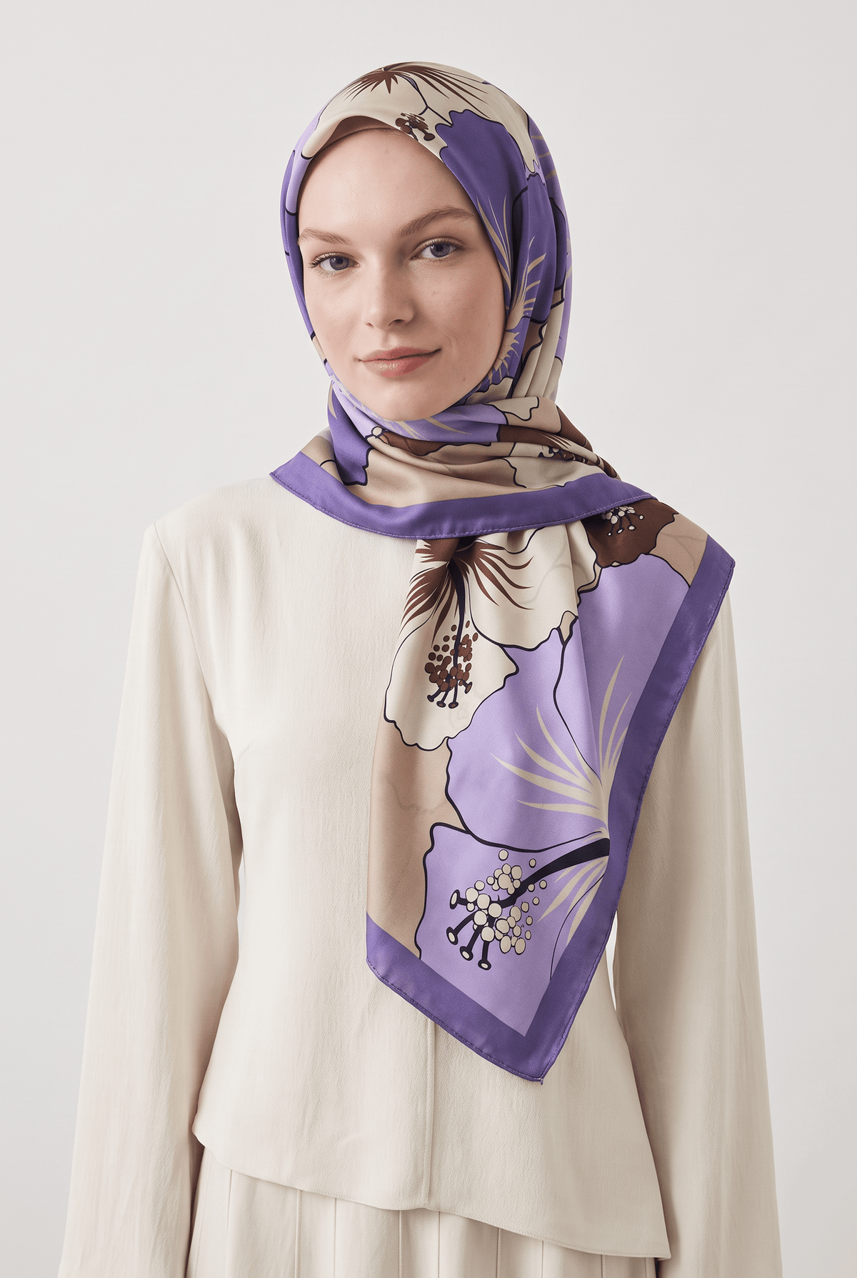 Emproyal 24 Kış  Desenli Şal-5 Mor