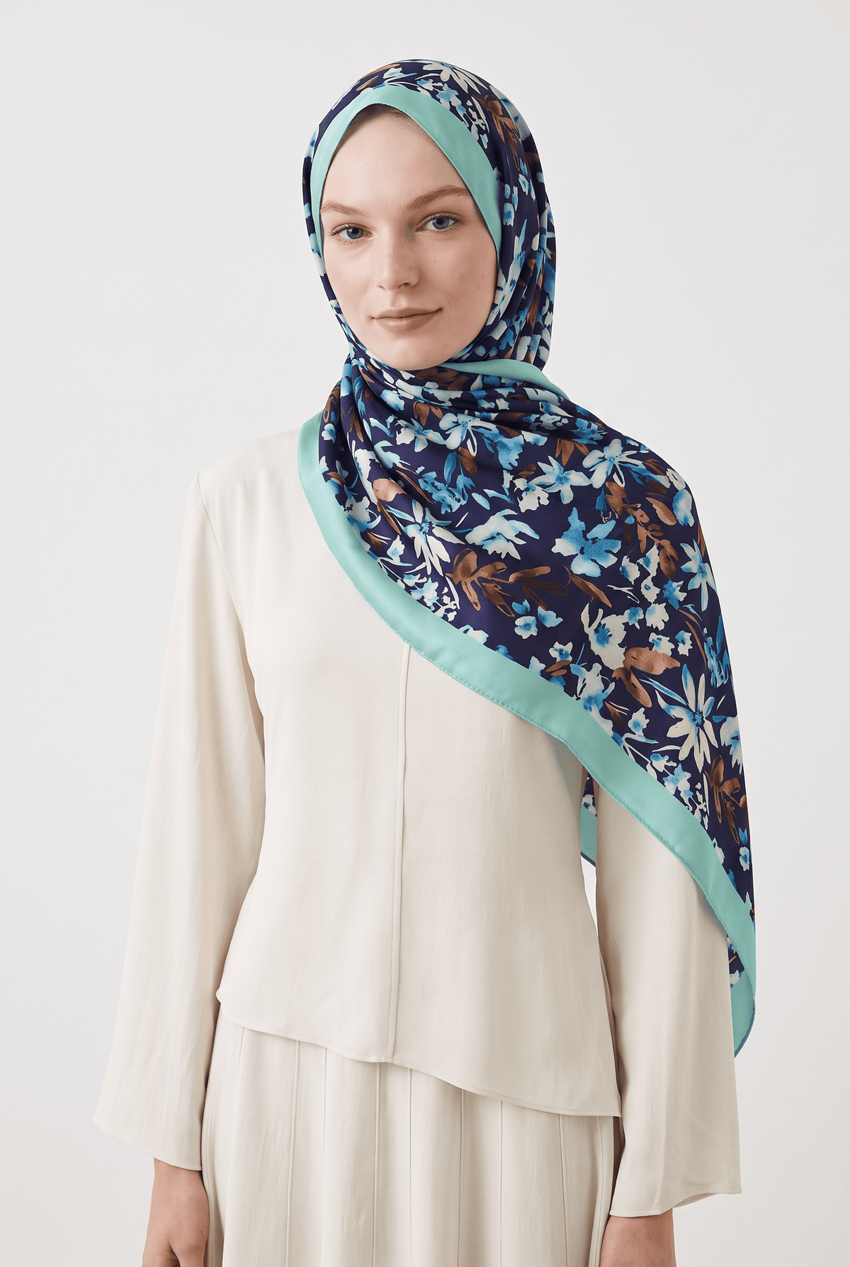 Emproyal 24 Winter Patterned Shawl - 6 Light Blue