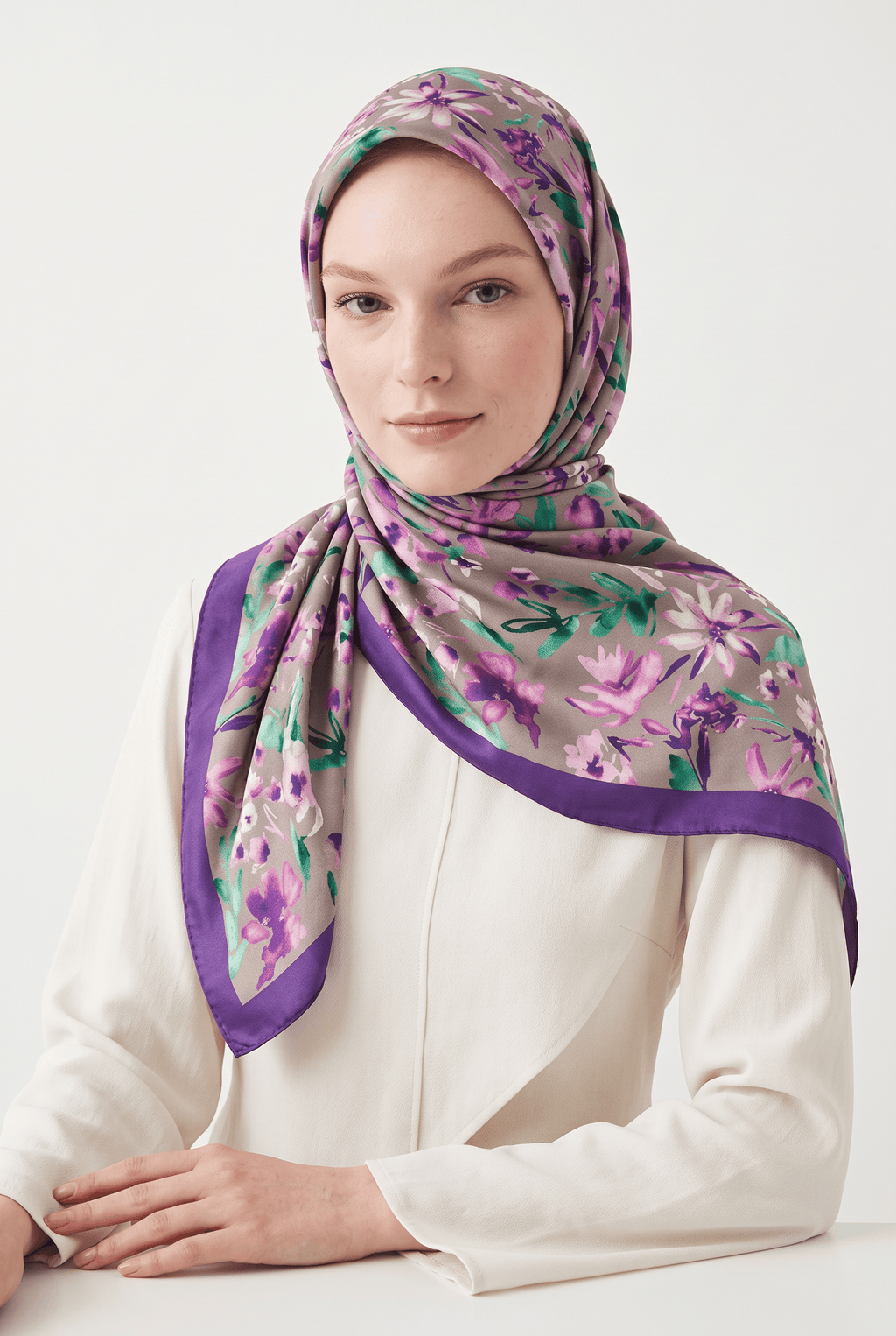Emproyal 24 Kış  Desenli Şal-6 Mor