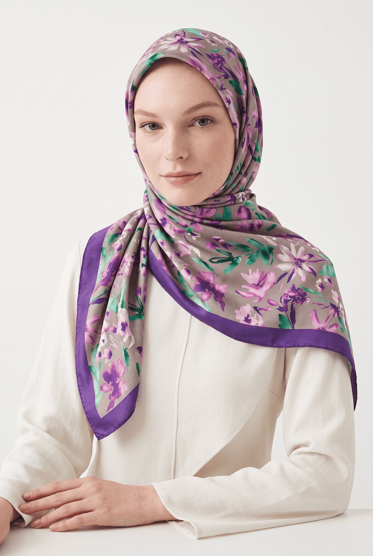 Emproyal 24 Kış  Desenli Şal-6 Mor
