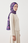Emproyal 24 Kış  Desenli Şal-6 Violet